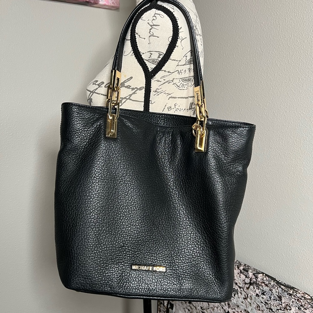 Michael Kors Black Pebbled Leather Tote